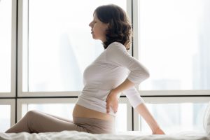 Pregnant woman with back pain