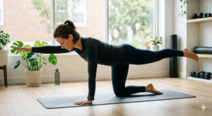 woman doing rehab exercise for back pain