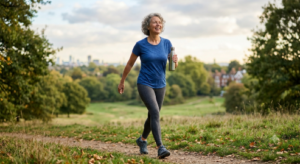 older woman walking on Hampstead Heath small